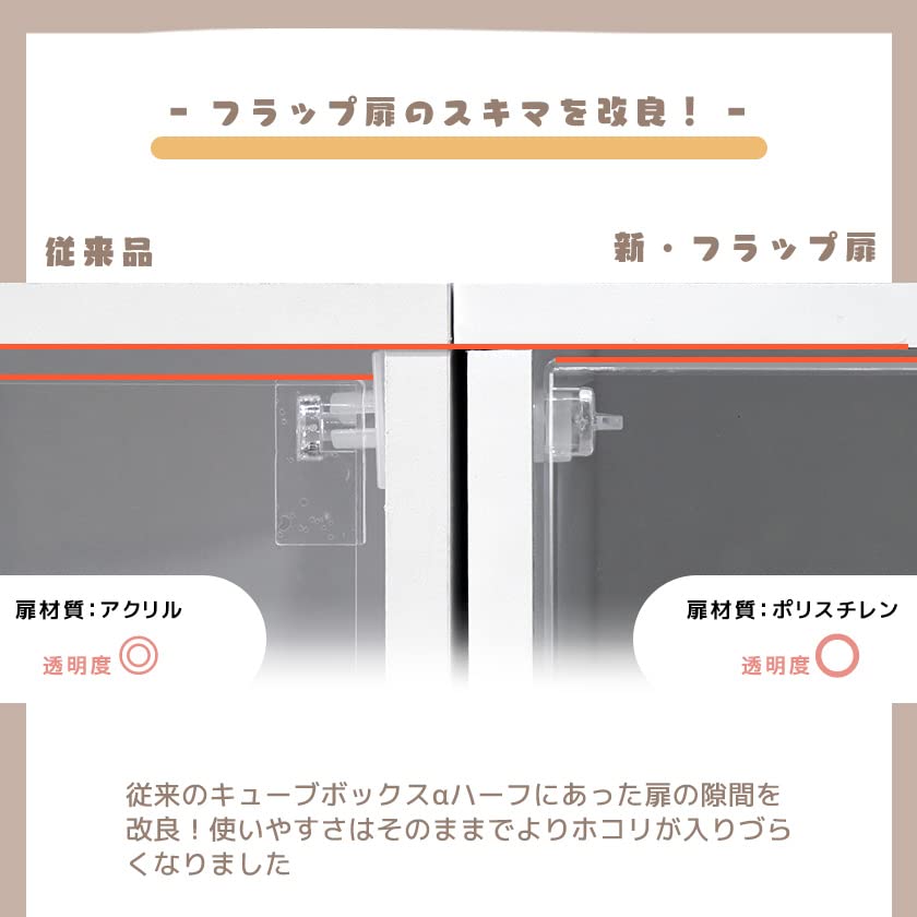 Amazon｜カラフル12色 扉付き 壁掛け キューブボックスα ハーフ 改 彩
